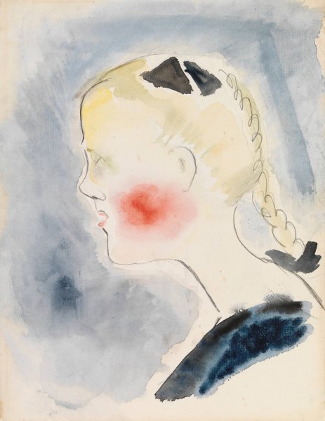 Girl with Red Cheeks  by Sulho Sipila - Hand-Painted Oil Painting Reproduction
