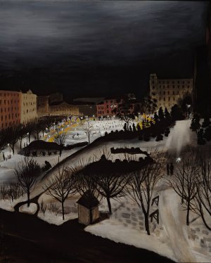 The Skating Rink by Sulho Sipila Oil Painting