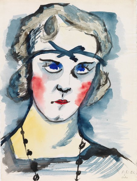 Woman With Red Cheeks  by Sulho Sipila - Hand-Painted Oil Painting Reproduction