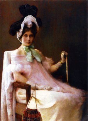 The 1830 Girl also known as Portrait of Miss M.P. in Louis Philippe Costume by Susan Watkins Oil Painting