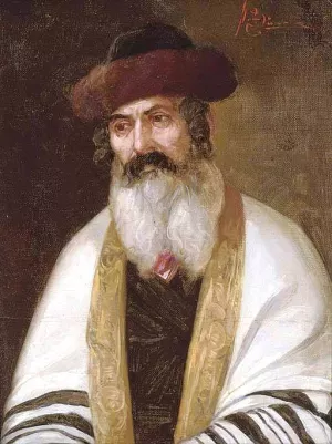 The Rabbi by Josef Johann Suss Oil Painting