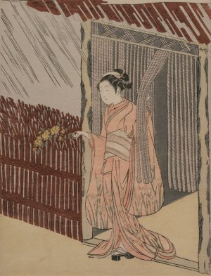 A Girl Dressing in Pink by Suzuki Harunobu Oil Painting