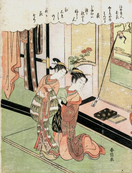 Bush Clover  by Suzuki Harunobu - Hand-Painted Oil Painting Reproduction