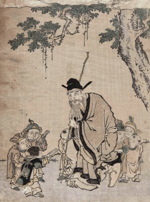 Old Sage Teaching a Moral by Suzuki Harunobu Oil Painting