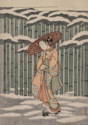 Passing the Bamboo Grove by Suzuki Harunobu Oil Painting