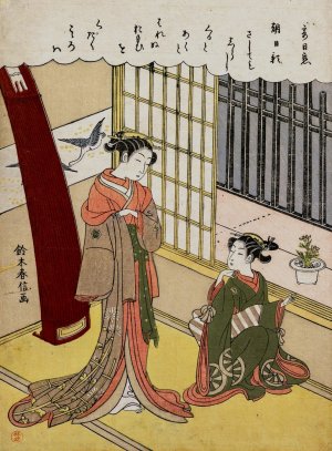 Woman and Maid Servant by Suzuki Harunobu Oil Painting