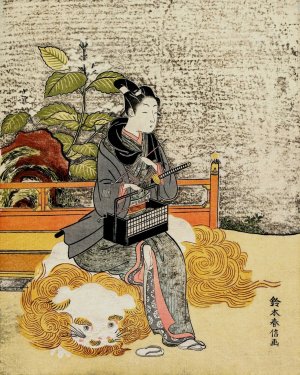 Youth as a Stand-in Monju by Suzuki Harunobu Oil Painting