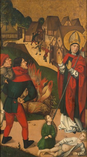 Saint Remigius and the Burning Wheat by Swiss Painter Oil Painting