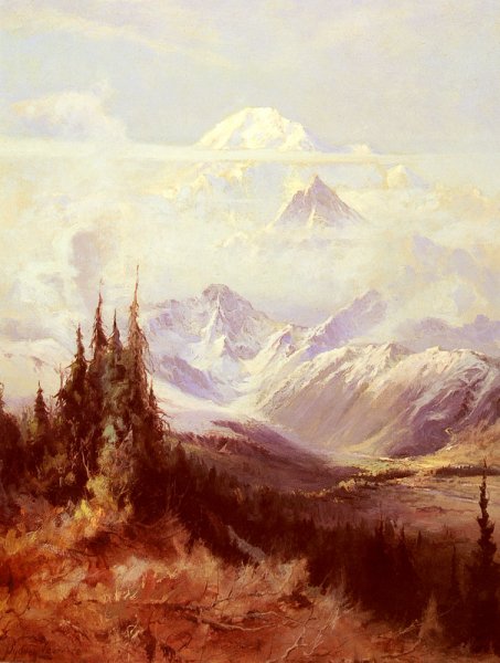Main Product Photo of Mount McKinley In Mist Painting by Sydney Laurence