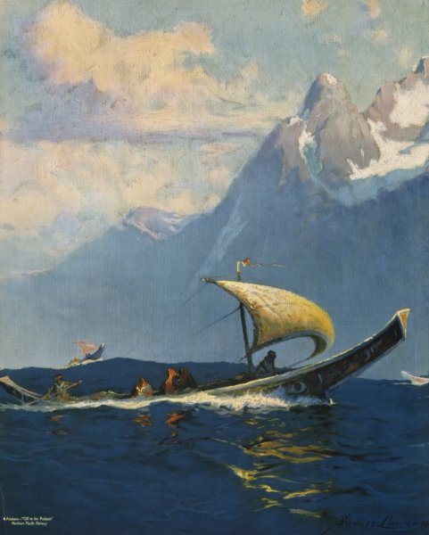 Alaska Northern Pacific, North Coast Limited  by Sydney Mortimer Laurence - Hand-Painted Oil Painting Reproduction