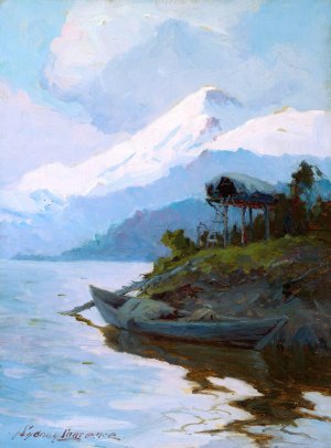 Iliamna, Across Cook Inlet by Sydney Mortimer Laurence Oil Painting
