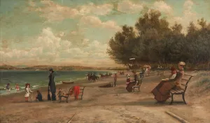 Beach Scene by Sylvester Phelps Hodgdon Oil Painting