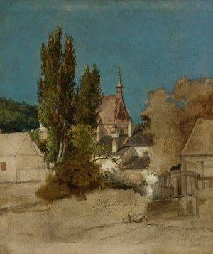 Church in Stary Sacz by Szymon Buchbinder Oil Painting