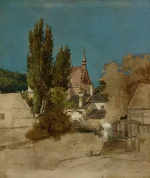 Church in Stary Sacz by Szymon Buchbinder Oil Painting