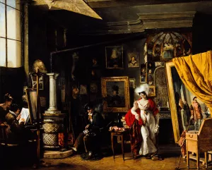 L'atelier du peintre T. B. Bitter by T. B. Bitter Oil Painting