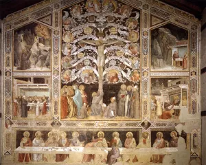 Last Supper, Tree of Life and Four Miracle Scenes Oil painting by Taddeo Gaddi