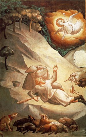 The Angelic Announcement to the Sheperds by Taddeo Gaddi Oil Painting