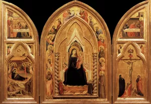 Triptych Interior by Taddeo Gaddi - Oil Painting Reproduction