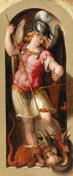 The Archangel Saint Michael by Taddeo Zuccaro Oil Painting