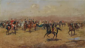 Militarparade vor Kaiser Franz Joseph I. Oil painting by Tadeusz Ajdukiewicz