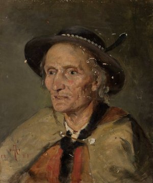 Portrait of a Highlander by Tadeusz Ajdukiewicz Oil Painting