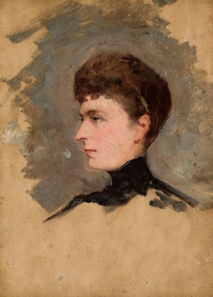 Portrait of a lady, sketch by Tadeusz Ajdukiewicz Oil Painting