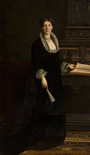 Portrait of a woman by Tadeusz Ajdukiewicz Oil Painting