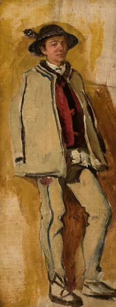 Portrait of a young Highlander by Tadeusz Ajdukiewicz Oil Painting