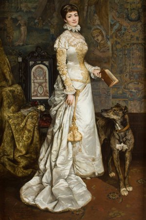Portrait of Helena Modrzejewska by Tadeusz Ajdukiewicz Oil Painting