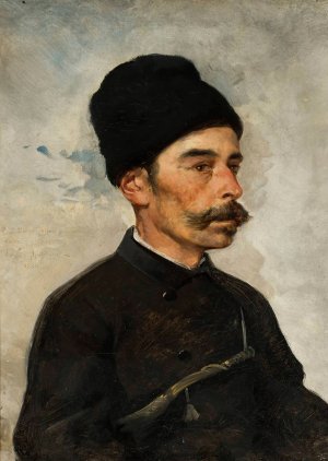 Study of a hunter Oil painting by Tadeusz Ajdukiewicz