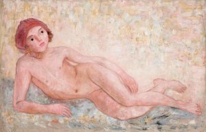 Akt dziewczynki lezacej by Tadeusz Makowski Oil Painting
