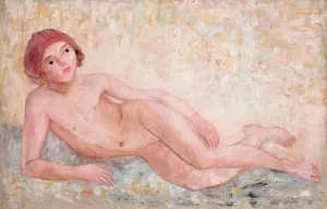 Akt dziewczynki lezacej by Tadeusz Makowski Oil Painting
