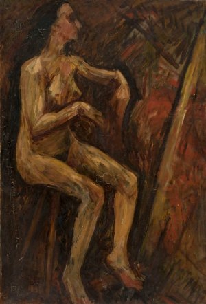 Akt kobiety siedzacej by Tadeusz Makowski Oil Painting