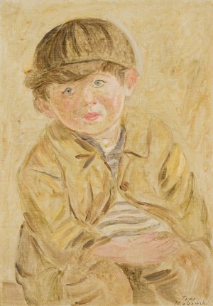Boy in a visored cap by Tadeusz Makowski Oil Painting