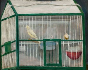 Cage with a canary by Tadeusz Makowski Oil Painting