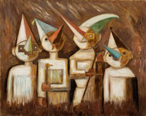 Children in disguises by Tadeusz Makowski Oil Painting