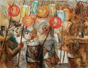 Children with torches by Tadeusz Makowski Oil Painting