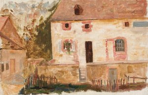 Dom ze sztachetami by Tadeusz Makowski Oil Painting