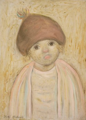 Dziewczynka w berecie z pomponem by Tadeusz Makowski Oil Painting