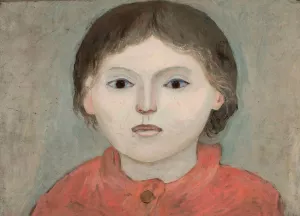 Dziewczynka w pomaranczowej sukni Oil painting by Tadeusz Makowski