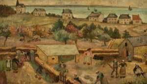 Farmhouse in Keranquernat by Tadeusz Makowski Oil Painting