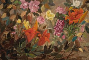 Flowers in a Garden by Tadeusz Makowski Oil Painting