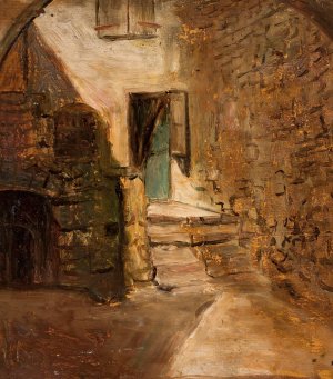 Fragment starego domu by Tadeusz Makowski Oil Painting