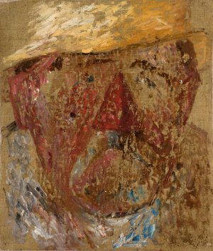 Glowa mezczyzny w slomkowym kapeluszu by Tadeusz Makowski Oil Painting