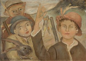 Hunting game by Tadeusz Makowski Oil Painting