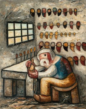 In a bath by Tadeusz Makowski Oil Painting