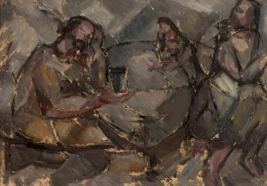 In a wine bar by Tadeusz Makowski Oil Painting