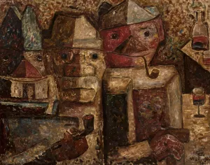 La Buvette by Tadeusz Makowski Oil Painting