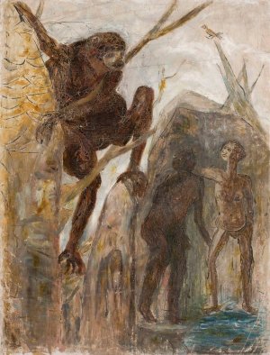 Landscape with a monkey by Tadeusz Makowski Oil Painting