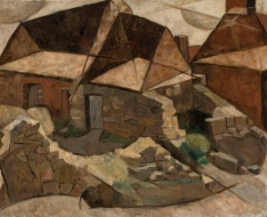 Landscape with houses by Tadeusz Makowski Oil Painting